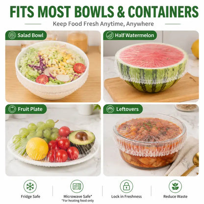 🔥200PCS Disposable Stretch Food Covers for Bowls & Plates