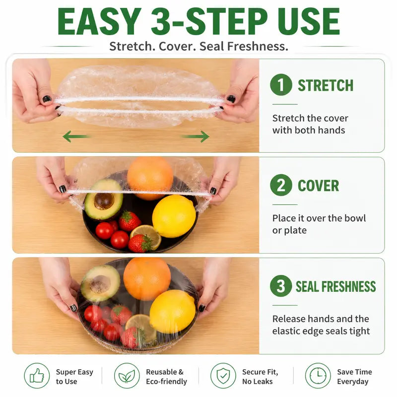 🔥200PCS Disposable Stretch Food Covers for Bowls & Plates
