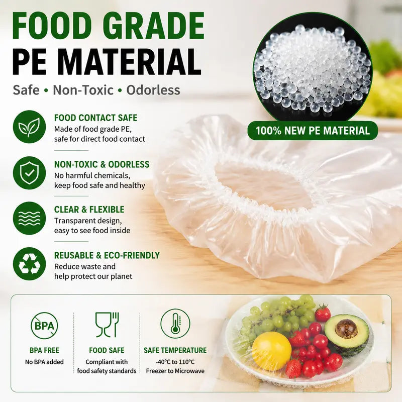 🔥200PCS Disposable Stretch Food Covers for Bowls & Plates