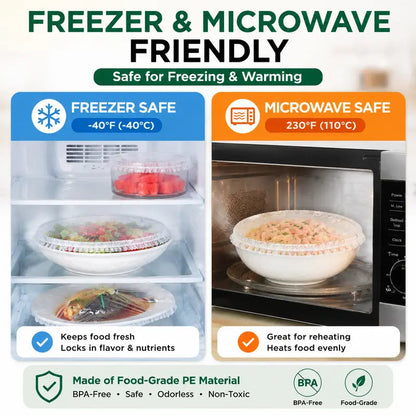 🔥200PCS Disposable Stretch Food Covers for Bowls & Plates